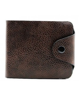 Grained and Patterned PU Wallet with Credit Card Slots & Tab
